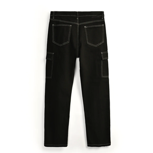 Pantalones vaqueros de algodón 100% de alta calidad, venta al por mayor, pantalones vaqueros ajustados para hombre, ropa de calle, enzima de color desgastado, estilo recto, otoño - Product Image 5