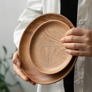 Bandejas redondas de madera de acacia natural, vajilla exigente, vajilla para servir alimentos y aperitivos con aroma a lavanda, uso religioso - Product Image 6