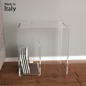 Mesa auxiliar acrílica transparente moderna muebles de salón de diseño de Kyoto hechos en Italia - Product Image 1