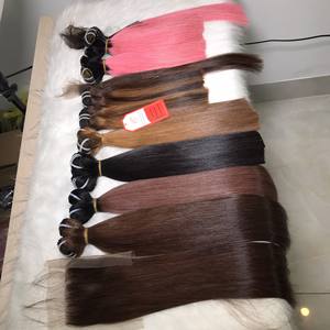 Tendencia caliente Muchos huesos coloridos Recto Vietnam HD Peluca con malla frontal Alto grado Remy Raw Sin procesar Trama humana Paquete de estilo ondulado - Product Image 4