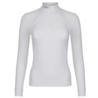 Chemise de concours équestre pour femme, nouvelle collection, design attrayant, personnalisable, en tissu polyester, manches longues, fermeture éclair.