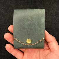 Dompet Pria Kulit Asli Berkualitas Premium Buatan Tangan Mewah Desain Lipat Gaya Patriotik Logo Warna Kustom Bentuk Persegi Panjang