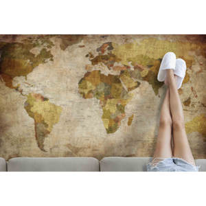 Tapis imprimé avec la carte du monde : tapis moderne, grand, luxueux, tapis en chenille - Product Image 3