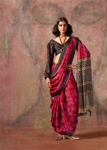 ผ้าซาตินจอร์เจียต์พิมพ์ลาย AJRrakh พรีเมียม พร้อมชุดผ้าคลุมศีรษะแบบ Bandhej ผ้าจอร์เจียต์ลายฮิต - Product Image 3