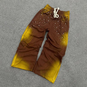 Personnalisé élégant poids lourd surdimensionné homme soleil fané Vintage piste pantalon de survêtement lavage à l'acide hommes Baggy strass pantalons de survêtement - Product Image 4