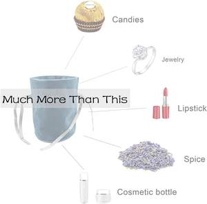 Sacs cadeaux en velours bleu pour noël, mariage et fête, sac en soie de luxe OEM fabriqué au Vietnam - Product Image 2