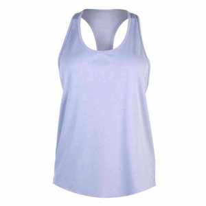 Camiseta sin mangas de Fitness de alta calidad a buen precio para mujer, camiseta sin mangas ajustada acanalada con dobladillo curvo Moq bajo con serigrafía personalizada para mujer - Product Image 1