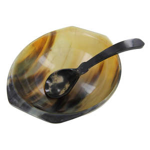 Cuenco de cuerno de búfalo natural hecho a mano de alta calidad con superficie interior lisa para decoración de cocina rústica a precio mayorista - Product Image 5