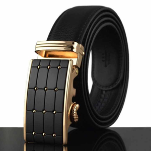 High Quality Genuine Leather Men's Belt with Alloy Buckle Custom Logo Customizable Color & Design-Luxury Fashion Casual Style - Product Image 1
