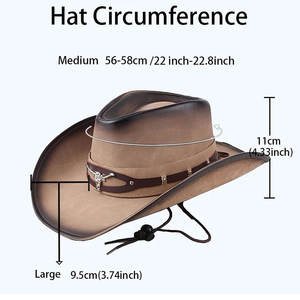 Sombrero de piel sintética de vaquero occidental para hombre y mujer, novedad de 2026, ala ancha para viajes, pesca, informal, al aire libre, escuela, Año Nuevo - Product Image 4