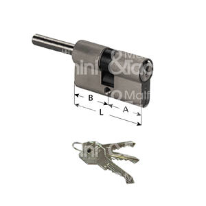 ลูกบิดรูปทรงกระบอก C2000มีก้านชุบนิกเกิล65มม - Product Image 1