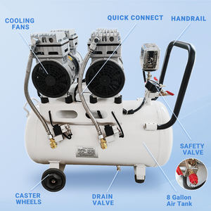 Mini <span class=keywords><strong>compresor</strong></span> de aire sin aceite eléctrico 2HP 8bar 50L <span class=keywords><strong>compresor</strong></span> de aire silencioso - Product Image 3