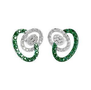 950 Platinum Unique Swirl Design <b>Stud</b> <b>Earrings</b> Trendy Wedding Jewelry Synthetic <b>Emerald</b> Gemstone Pear Cut VVS D Moissanite Fine - Product Image 1