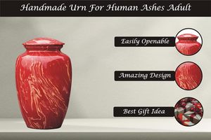 Handmade จังหวะเพลิงศพสําหรับเถ้ามนุษย์สีแดงเงาโคลนสําหรับเถ้าผู้ใหญ่ Handcrafted มากถึง 240 ปอนด์ - Product Image 5