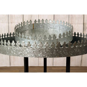 Exclusive Quality Fruit and Food Galvanized <b>Tray</b> With Gold Polished Handles Large Size Tableware Food Server Ware Metal <b>Trays</b> - Product Image 4