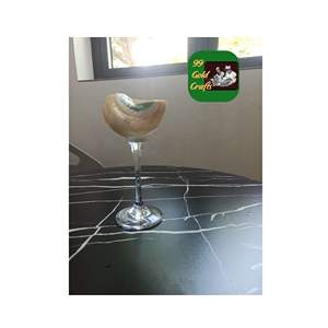 COPA DE VINO DE CONCHA NATURAL PULIDA CUBRE DE CONCHA MARINA ARTESANAL PARA LA DECORACIÓN DEL HOGAR COSTERO Y REGALO DE NOVIA - Product Image 4