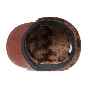 Gorro de bombardero grueso de piel sintética de vaca auténtica para hombre, gorro cálido de invierno para papá, ropa informal para exteriores, Gorras al por mayor - Product Image 3