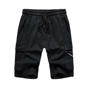 Summer Men's High Street Style 100% Cotton Elastic Waist Solid <b>Cargo</b> Shorts with Quick Dry Breathable Windproof Features - Product Image 5