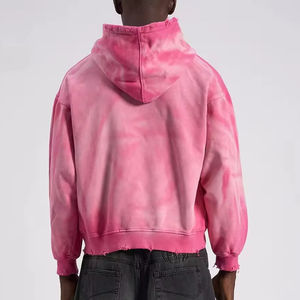 Acid Wash Hoodie Hommes Pull Surdimensionné 380gsm Coton Lourd Distressed Style Casualwear Unisexe Personnalisé Surdimensionné Hoodies - Product Image 3