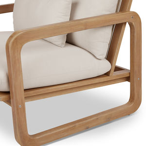 Outdoor Furniture Inspired Design Soft and <b>Comfortable</b> Cushion Sofa Villa Garden Solid Wood Teak <b>Chair</b> - Product Image 5