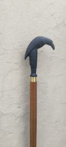 Bâton de randonnée en bois de rose à 3 sections avec poignée en forme de serpent |   Canne pliante marron |   Canne de marche de voyage artisanale de 36 pouces avec embout en caoutchouc - Product Image 6