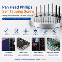 Vis autotaraudeuses mini Phillips de haute précision pour écrans LED, téléphones et consoles de jeux, en acier inoxydable ou en acier au carbone zingué