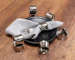 <b>Indian</b> Exclusive Napkin <b>Rings</b> for Weddings Parties Christmas Table Decor With Wood Iron Featuring Paper Polyethylene Napkins - Product Image 1