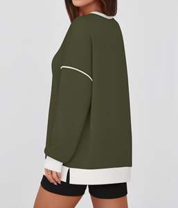 Jersey liso en blanco Drop Shoulder Yoga Gym figuras Multi Color Mezcla opcional bordado Logo cuello redondo sudadera transpirable - Product Image 2