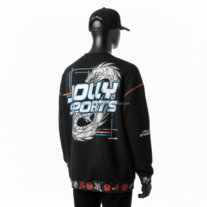 Sudadera de cuello redondo para hombre de alta calidad 380 GSM, tela de lana de algodón suave, diseño desgastado, sudadera básica con bordado de chenilla - Product Image 4