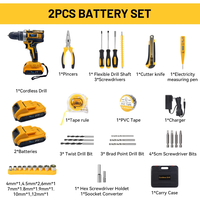 DON FELIZ Perceuse Électrique Professionnelle Multifonctionnelle Portable Sans Fil avec Mandrin Sans Clé 1/2 Pouce Réversible, simple vitesse, OEM