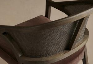 Luxurious Brown Rattan & Black Finish Wooden Dining <b>Chair</b> for Home Hotel Kitchen Villa Restaurant Use - Product Image 2