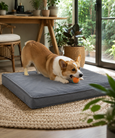 Luxuriöses Orthopädisches Donut-förmiges Hundebett aus Cord mit Memory-Schaum-Füllung, Wasserdicht, Kartonverpackung, Großes Hundebett für den Innenbereich