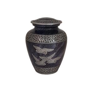 Urna para adultos de diseño clásico moderno, cenizas humanas grabadas, urna de cremación de aluminio Floral de peltre clásico, funerales de latón y Metal - Product Image 4