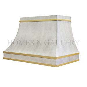 Hotte de cuisine en cuivre et laiton, de style antique, faite à la main, en acier inoxydable, en forme de boîte, pour îlot et mur, fabriquée en Inde. - Product Image 3