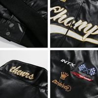 Veste en similicuir Vestes de moto de course surdimensionnées Manteaux de moto Veste streetwear tendance unisexe