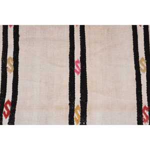 Alfombra Turca Pequeña de 1.7x3.3 pies, Alfombra de Lana Vintage Kilim Beige con Diseño Floral - Product Image 5