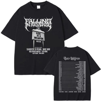 T-shirt Rock Band Falling in Reverse World Tour 2025 – Collection Été Homme Femme Décontracté Oversize Streetwear Coton Vintage