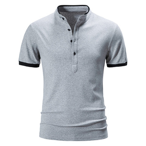 Logo personnalisé Golf pour hommes pour chemises Respirant Séchage rapide O-cou à manches courtes Dobby Fabric Casual Solid Color Custom Made - Product Image 3