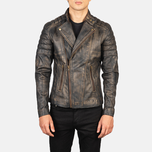 <b>Men</b> Winter <b>Jacket</b> Vintage Discolored PU Leather Streetwear Fashion <b>Jacket</b> Windproof Casual Customized Winter <b>Jacket</b> - Product Image 5