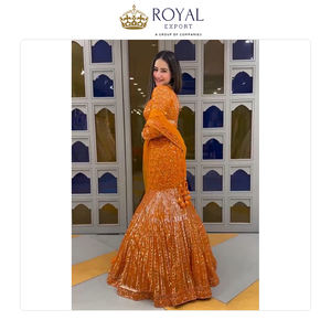 Prix de gros Meilleure qualité Designer Wedding Wear Collection Vêtements indiens Fausse Georgette Lehenga Choli à vendre - Product Image 2