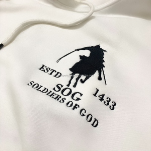 เสื้อฮู้ดปักโลโก้สำหรับผู้ชายสไตล์สตรีทโอเวอร์ไซส์พร้อมปกเสื้อฮู้ดสำหรับฤดูหนาว - Product Image 3
