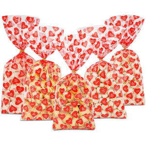 ถุงกระดาษแก้วพลาสติกแบบย่อยสลายได้100ชิ้นต่อชุดพร้อมสายรัดสำหรับห่อขนมและขนมหวานงานปาร์ตี้ของขวัญที่โปรดปราน - Product Image 4