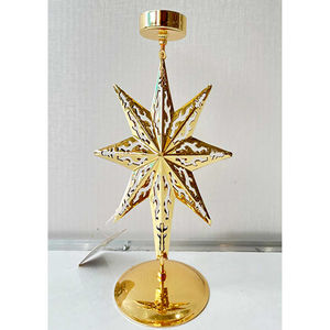 Bougeoir décoratif de maison de Noël au design moderne Candélabre en laiton jaune de première qualité à prix abordable - Product Image 5