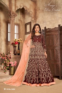 High on Demand Fashionable Top Quality Attractive <b>Velvet</b> Salwar Kameez With Dupatta With Embroidery Work Manufacturer From India - Product Image 4