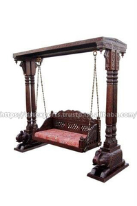 Último diseño de madera de teca Columpio de oro blanco para el hogar tradicional al aire libre/interior indio Jhula mejor madera tallada columpio venta EE. UU. - Product Image 2