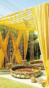 การตกแต่งภาพดอกดาวเรืองฉากหลังเวทีการตกแต่งงานแต่งงานแบบอินเดียการตกแต่งแบบ Pooja การตกแต่งฉากหลังงานเลี้ยงในงานเทศกาล - Product Image 2