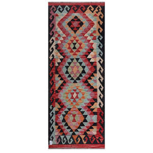 Alfombra Kilim de Maimana, Afganistán, 221 x 87 cm, Alfombras y Juegos de Alfombras - Product Image 1