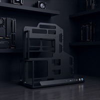 Socooler SOC-AP-Y Mid Tower ATX Aluminum PC Gamer Open Case Side Panel Window RTX 5080 GPU Support Black Dual Cooling Computer