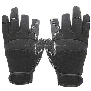 Gants de sécurité résistants aux coupures et à la paume renforcée avec logo personnalisé Gants de mécanique anti-coupure pour la construction en polyester et en cuir synthétique - Product Image 5
