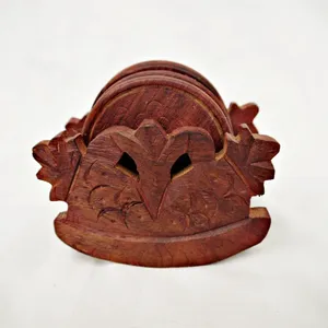 Posavasos de madera de nogal hecho a mano, decoración de mesa redonda de resina para el hogar, comedor, desayuno, posavasos de madera - Product Image 4